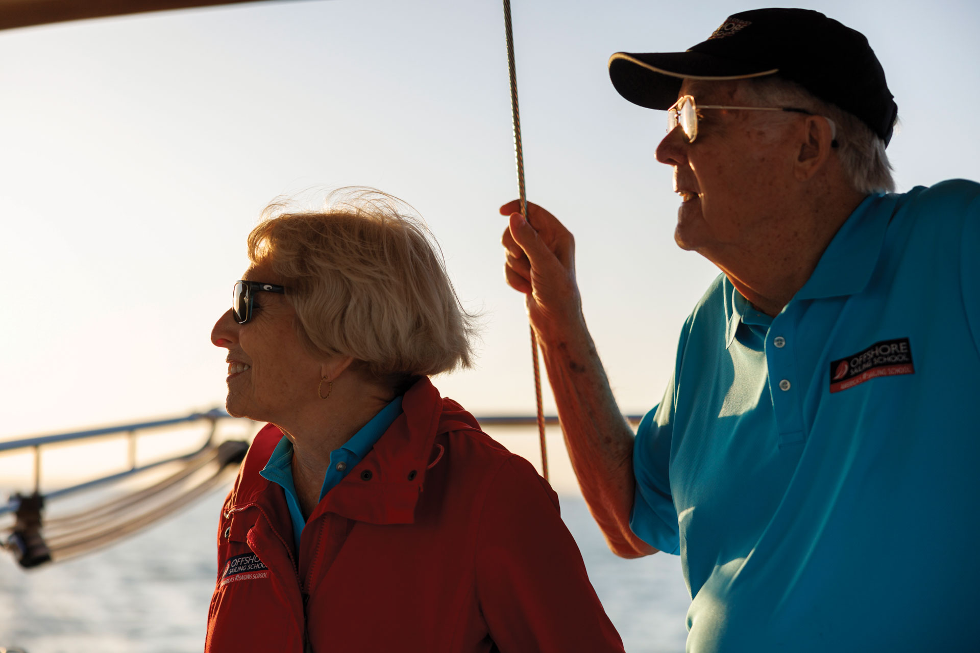 First mates, the colgates on their sailboat